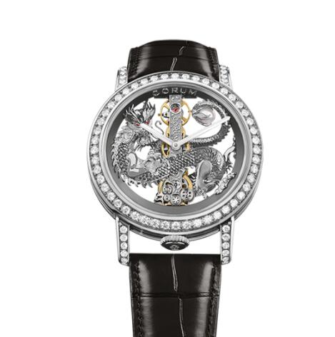 Copy Corum Golden Bridge 43 White Gold Dragon Diamonds Watch B113/03909 - 113.901.69/0F01 DR69G